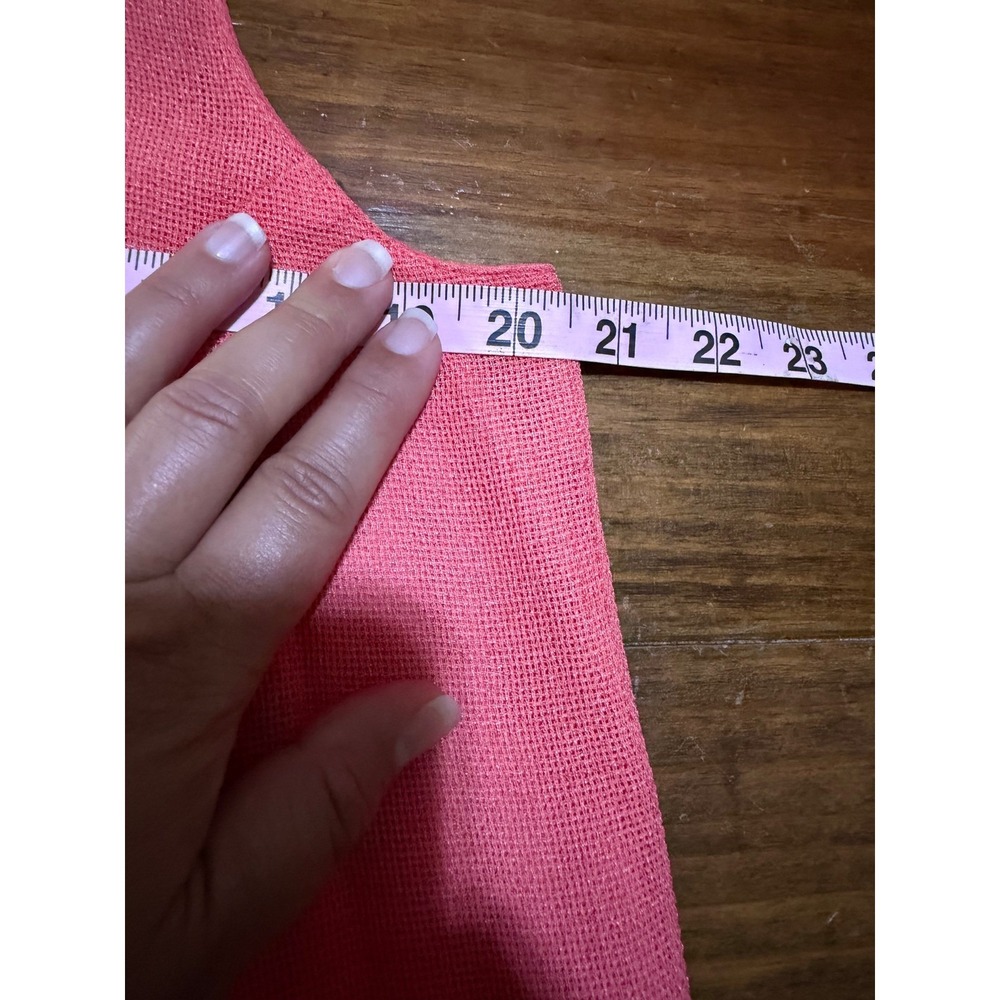 Plaza South Maxi Shift Dress size 12 Sleeveless Textured Slits Coral coastal - Picture 6 of 7